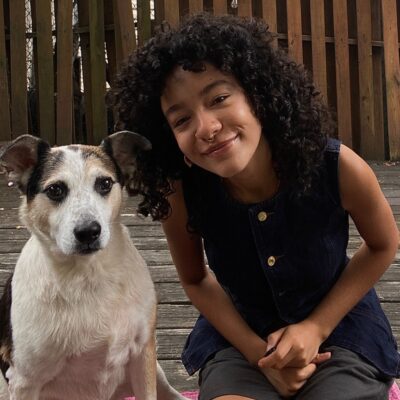 NYC in-home dog trainer Faith Perez working with a puppy